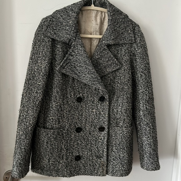 Zadig & Voltaire Miles Deluxe Double-Breasted Coat Gris Peacoat - Picture 5 of 10